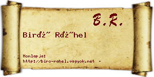 Biró Ráhel névjegykártya