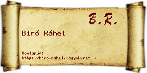 Biró Ráhel névjegykártya
