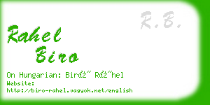 rahel biro business card